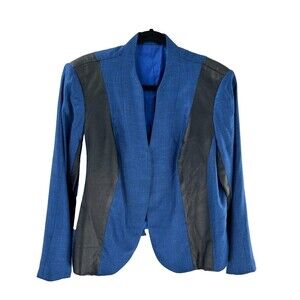 Women's Dara Lamb Bamboo Leather Panels Custom Power Blazer Size XL/1X?